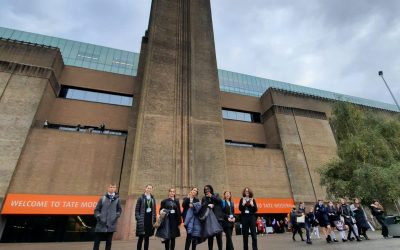 Boat trip between the two Tate Galleries, a GCSE Art trip.